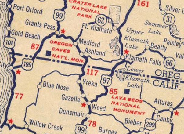 Exploring the southern terminus points of US Route 97 in Oregon and California