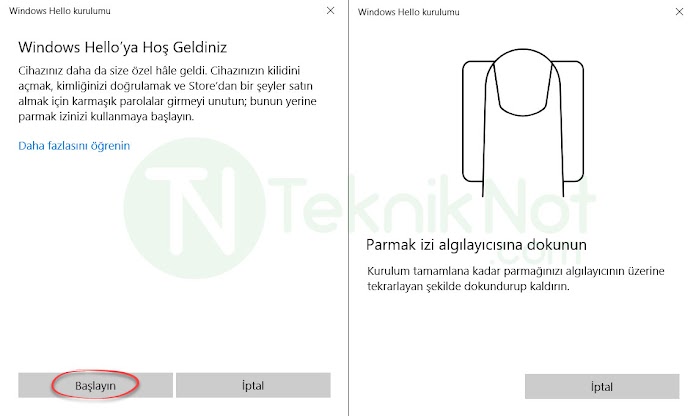 Windows 10 Parmak izi Kilidi Ayarlama