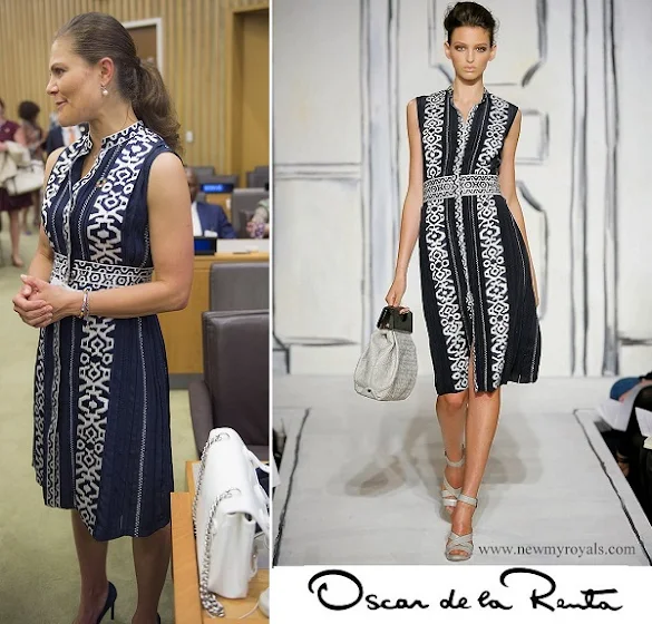 Crown Princess Victoria wore OSCAR DE LA RENTA Dress