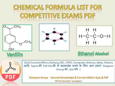 CHEMICAL FORMULA LIST FOR COMPETITIVE EXAMS Pdf
