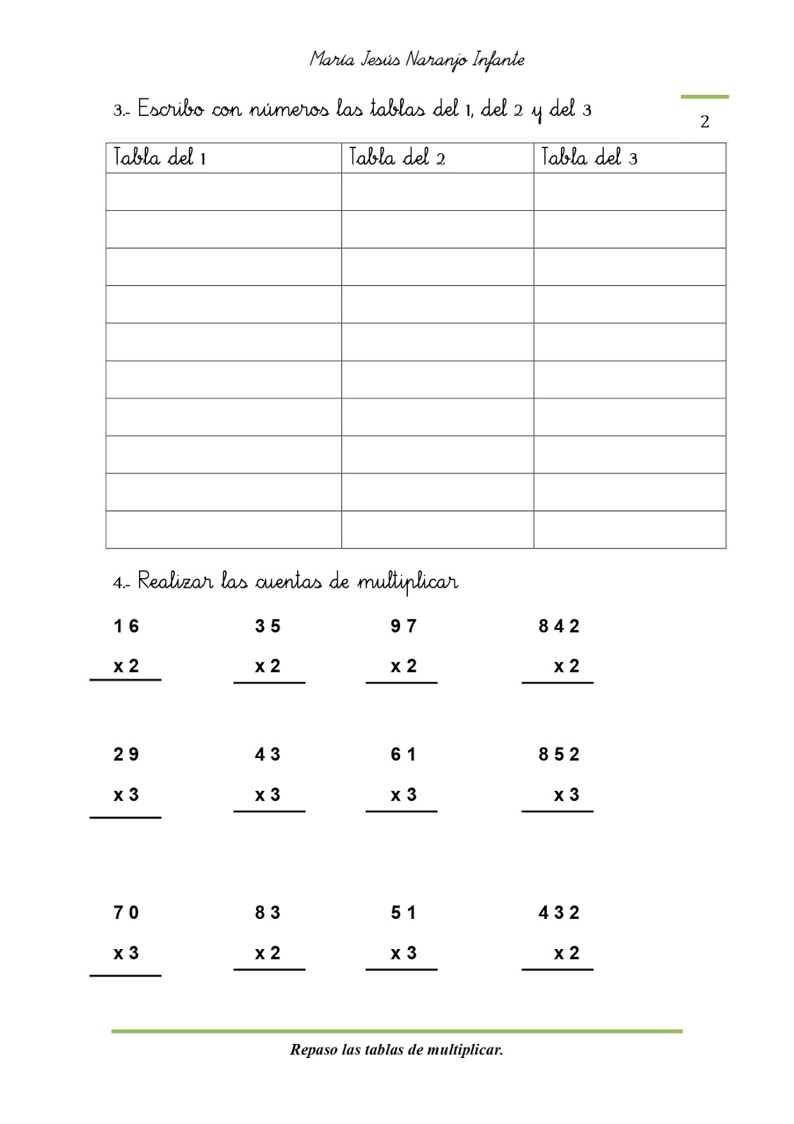 6è Curs 2022/23 TAULES DE MULTIPLICAR