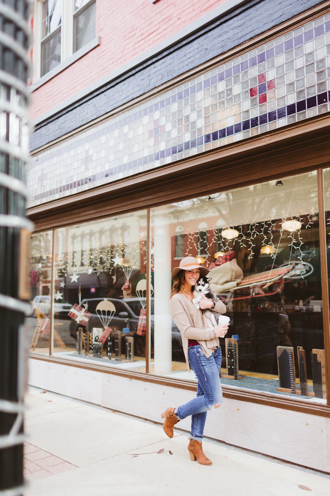 Downtown Wabash, IN Coffee + Puppy Date His Photo Girl
