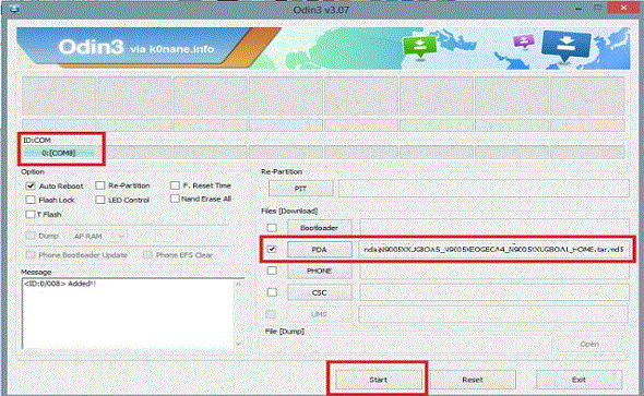 Odin Mulai Start Flash Stock ROM Samsung Galaxy Odin Mulai Start Flash Stock ROM Samsung Galaxy