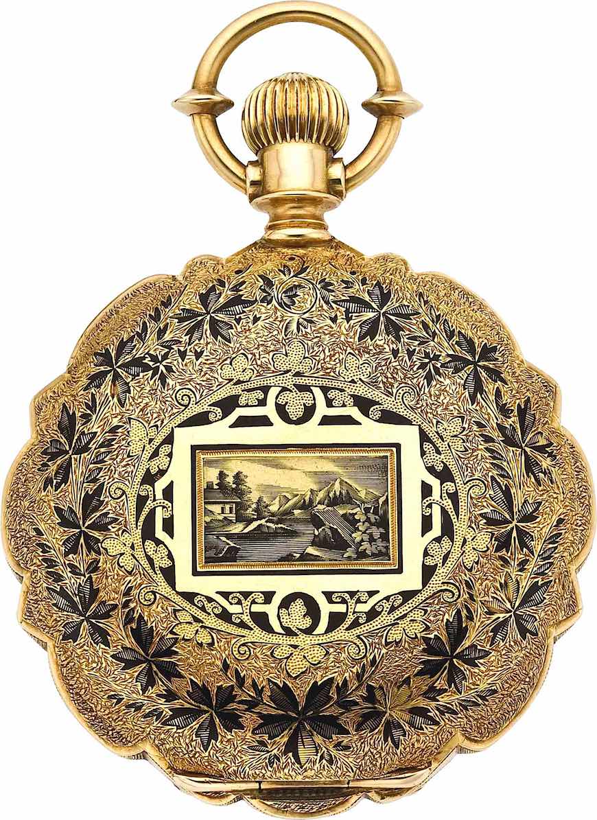 1879 gold watch an 1879 ornamented gold watch, color photograph