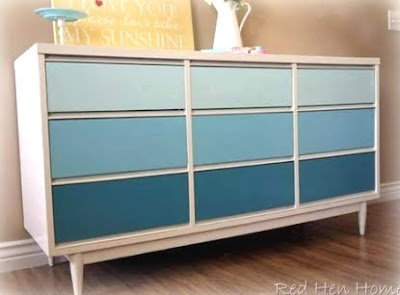 blue dresser makeover