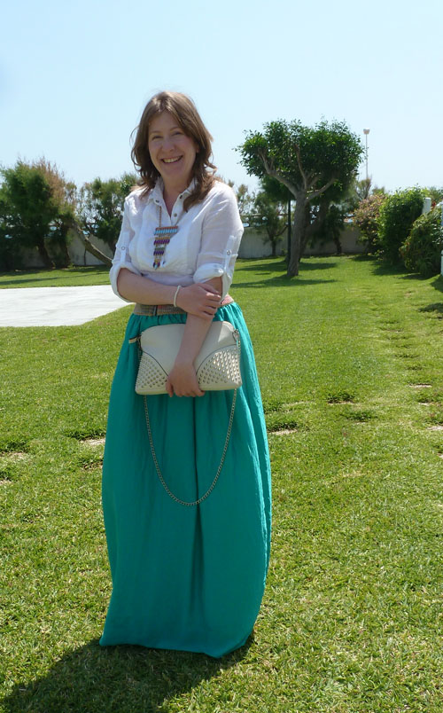 Look falda larga verde Esmeralda - Monica Riol