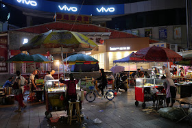 outdoor market at night in Yulin, China
