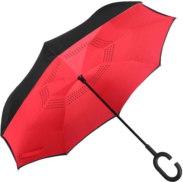Best Umbrella Brand In India With Price Buy Online On Amazon - Best Quality Umbrella For Men And Women For Rainy Season gs GREATERSCAP Reverse Inverted Windproof Upside Down Umbrellas with C-Shaped Handle for Women and Men - Double Layer Inside Out Folding Umbrella
