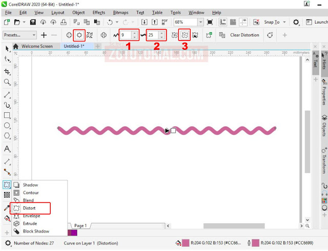 5 Langkah Membuat Pola/Garis Bergelombang di CorelDraw (Wave)