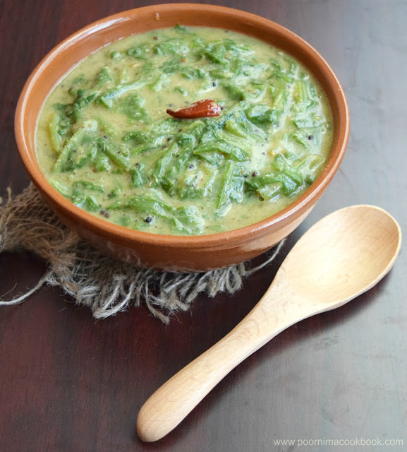 Poornima's Cook Book Keerai Poricha Kootu / Keerai Kootu / Spinach with Moong Dhal