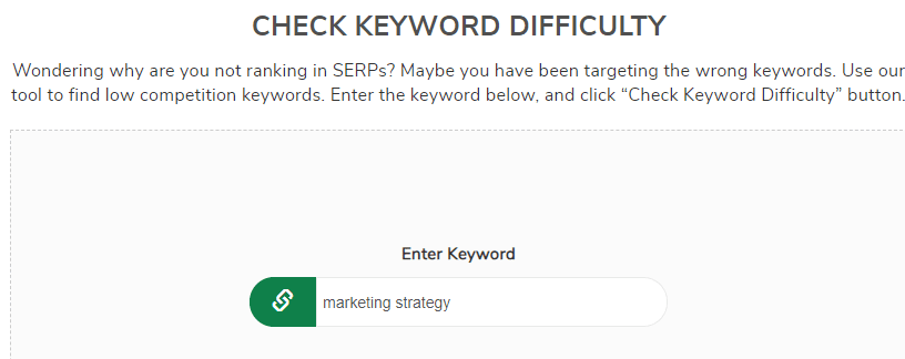 Small SEO Tools Keyword Difficulty Checker