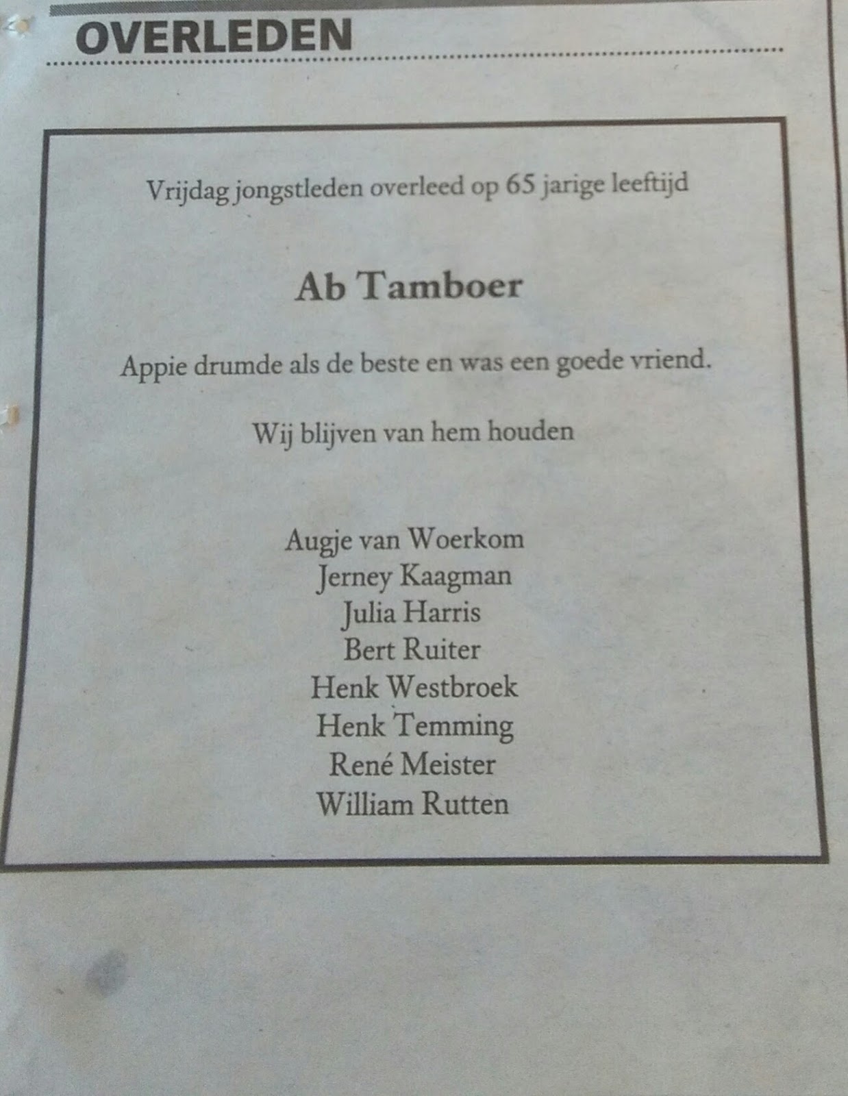 Er Is Een Nederbeat Drummer Doodgegaan Vnske Sm T Weblog