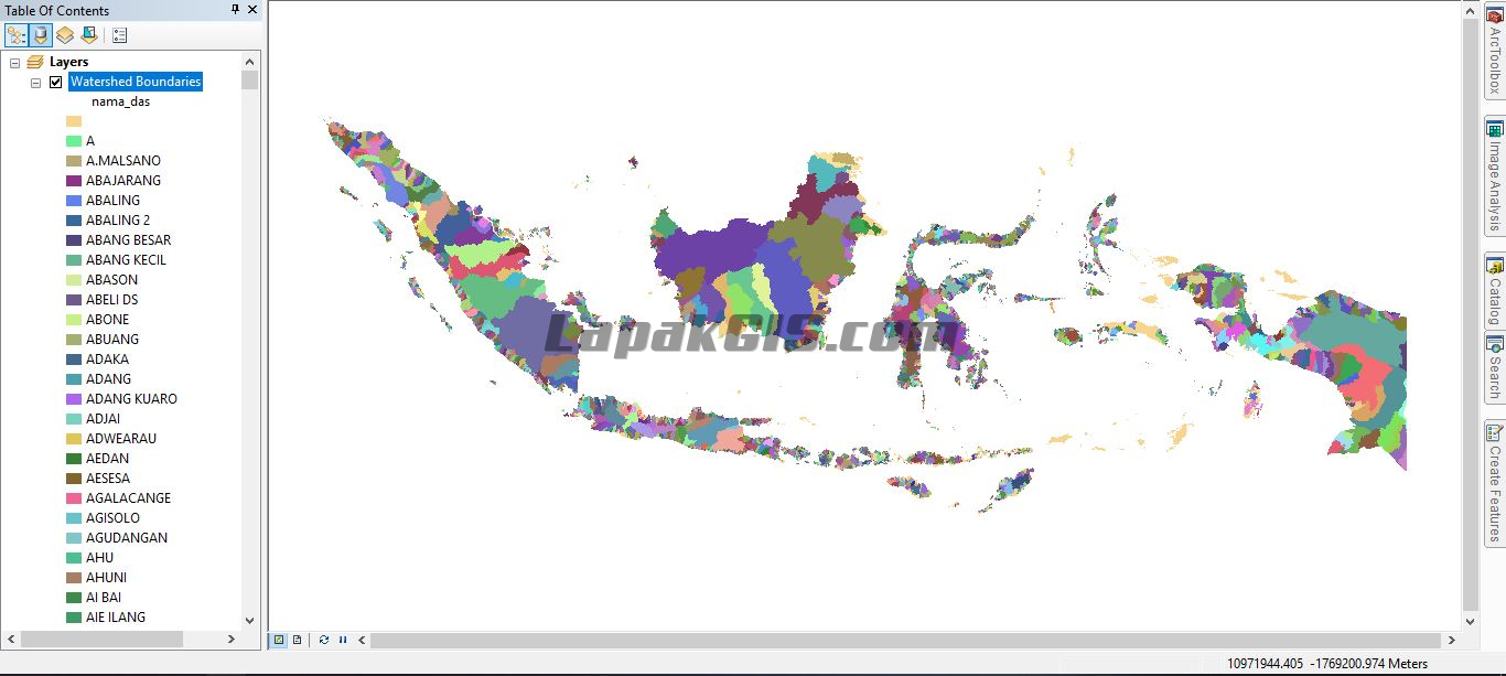 Data SHP (Shapefile) Peta DAS Indonesia Terbaru