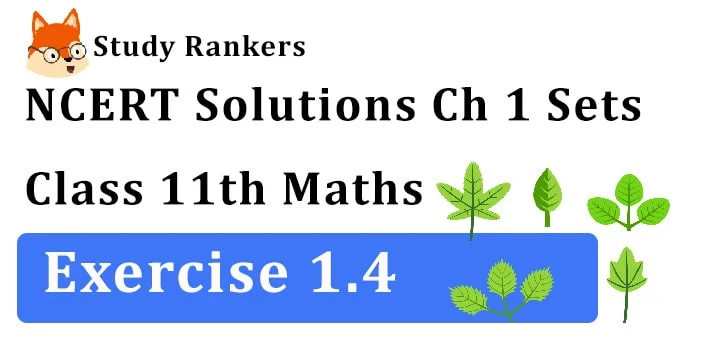 NCERT Solutions for Class 11 Maths Chapter 1 Sets Exercise 1.4
