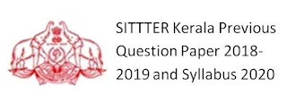 SITTTER Kerala Previous Question Paper 2018-2019 and Syllabus 2020 PDF