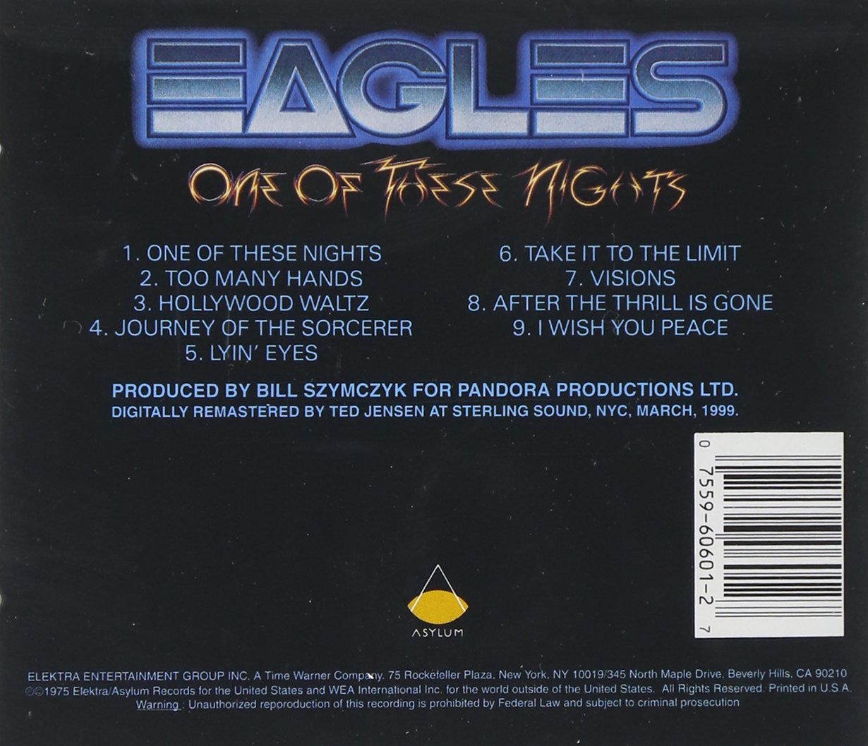 Classic Rock Covers Database: Eagles - One of These Nights - Released ...