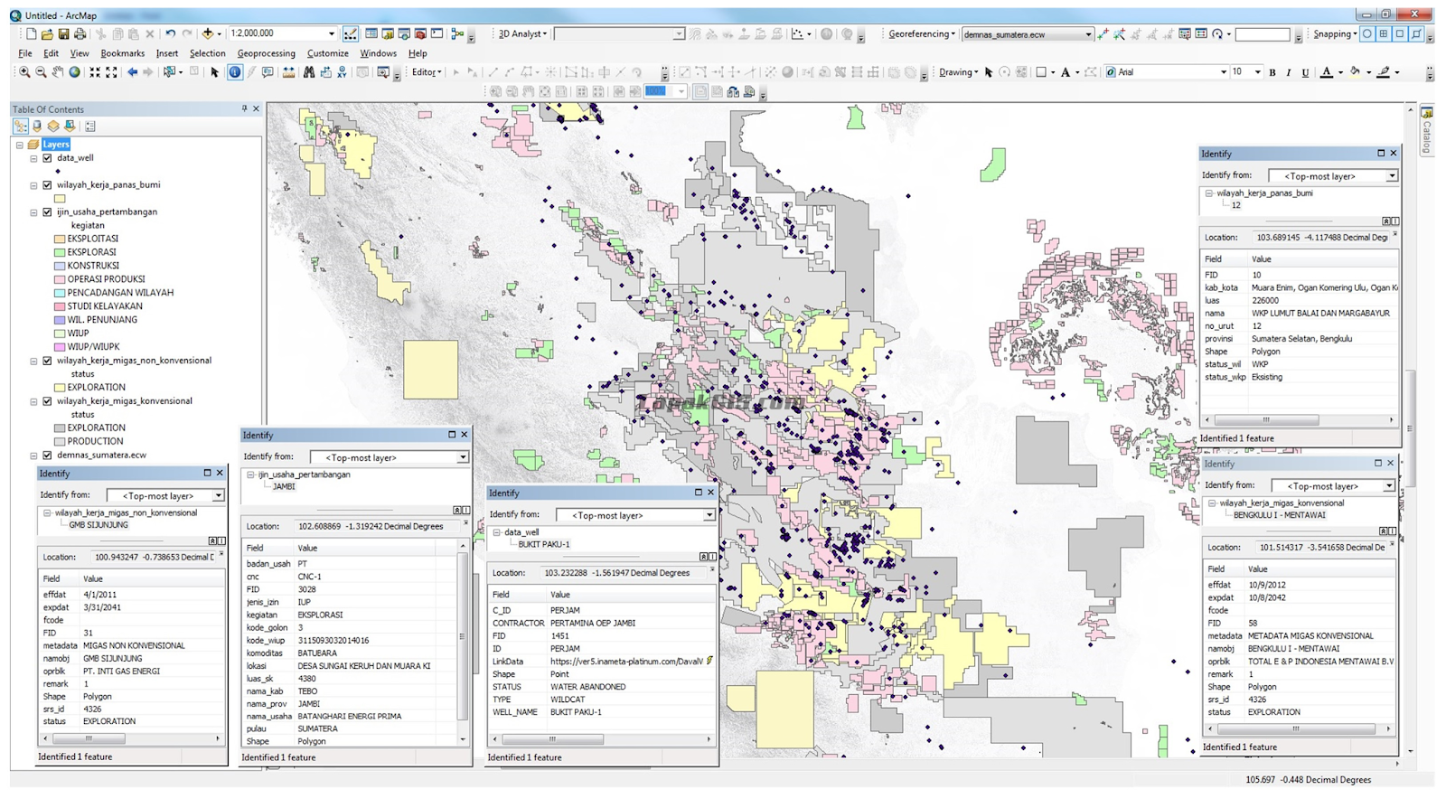 Data Shapefile Peta Migas dan Pertambangan Lengkap