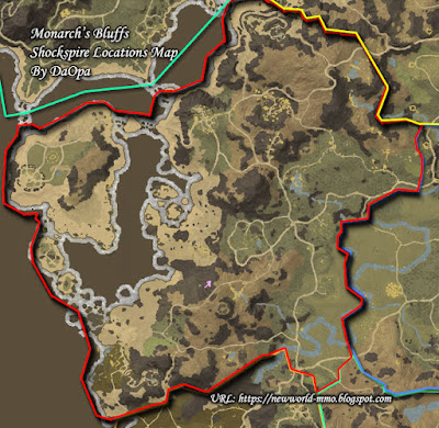 Monarch's Bluffs shockspire locations map