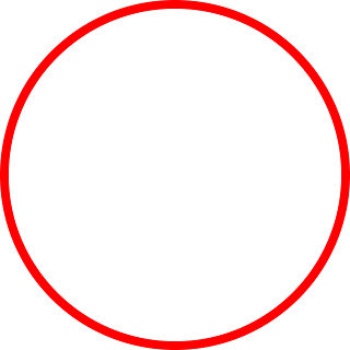 Hollow circle with thin red border