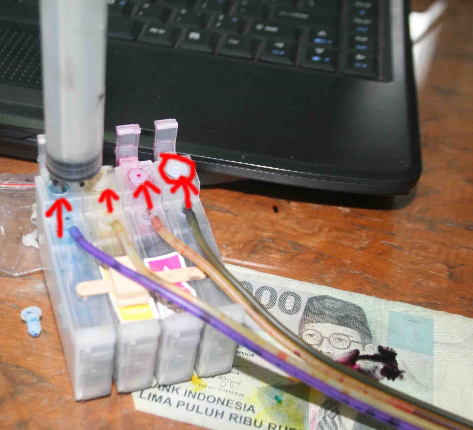 Aneka info: Cara Mengatasi Epson T13 Masuk Angin/ Selang Masuk Angin