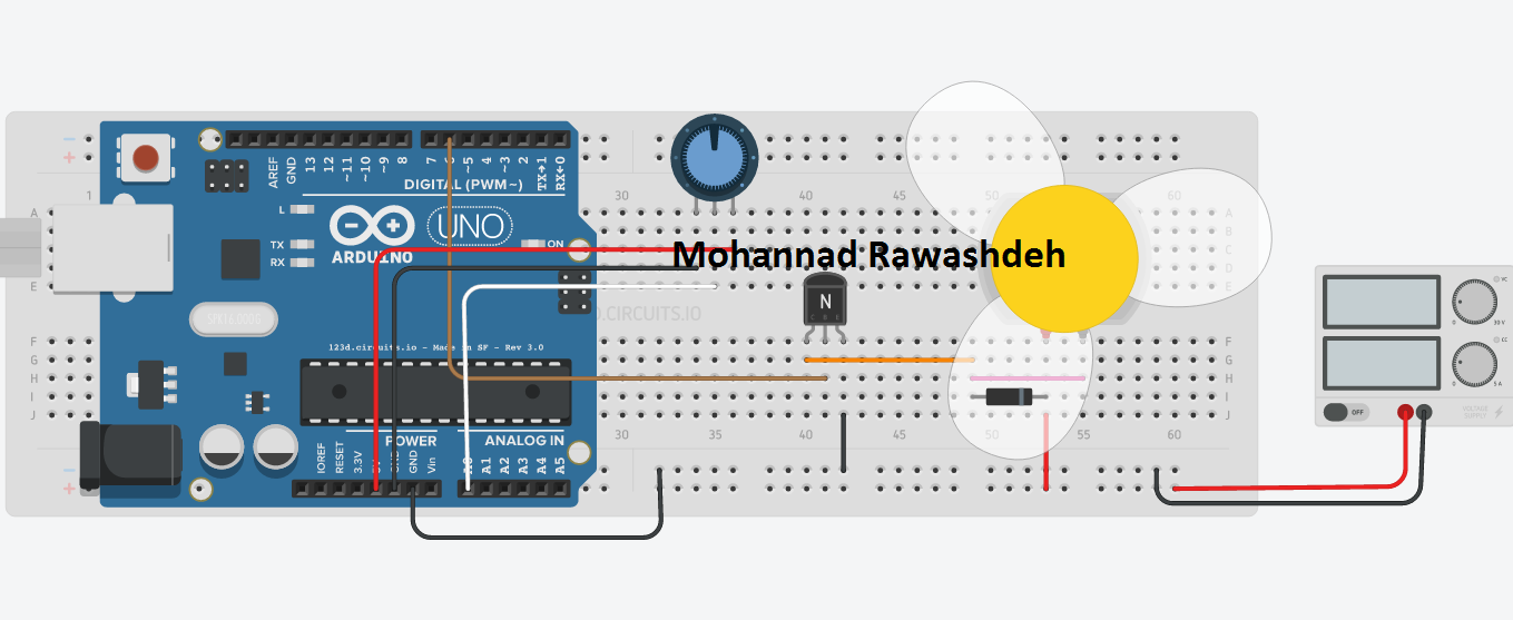 Motor speed control using potentiometer - M.B Raw