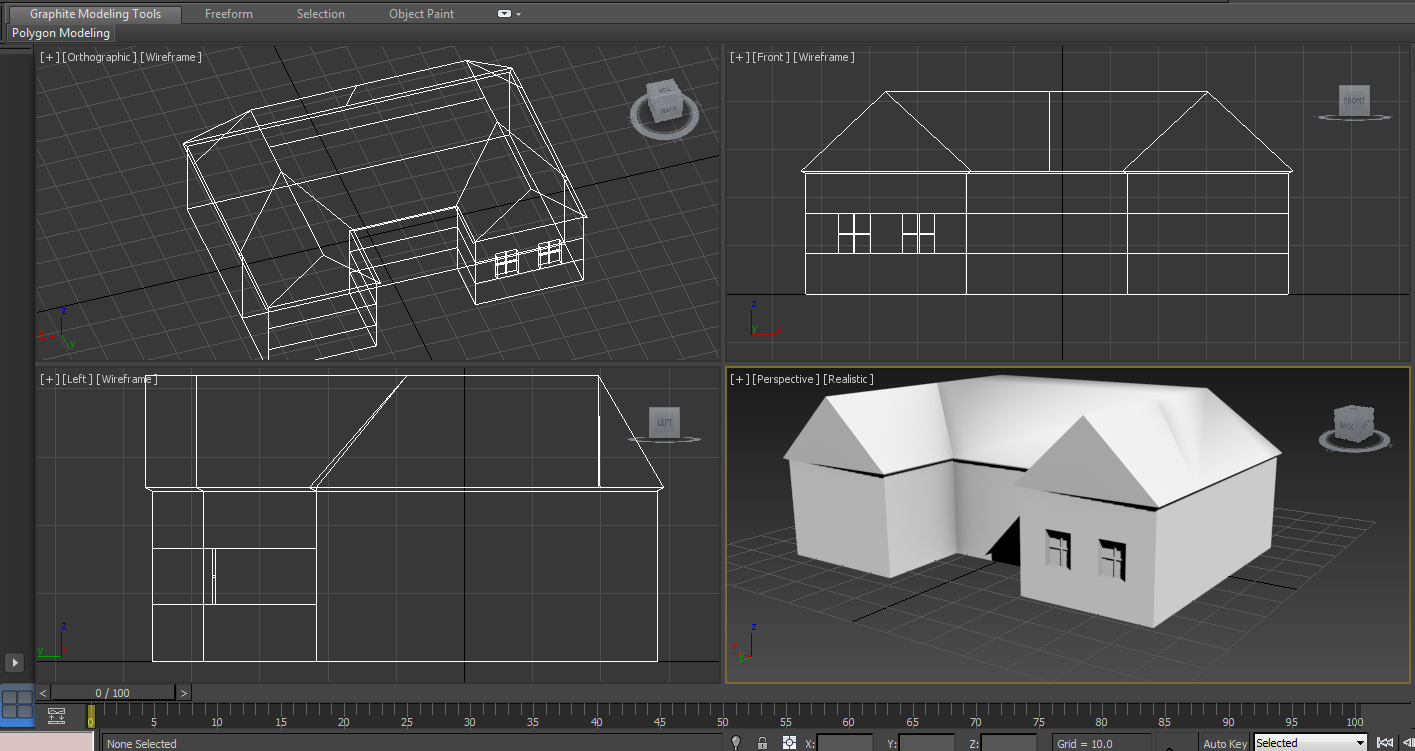 3D Modelling and Animation Low Polygon House