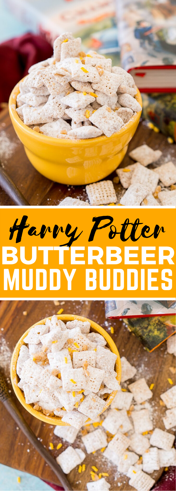 Harry Potter Butterbeer Muddy Buddies desserts partyrecipe