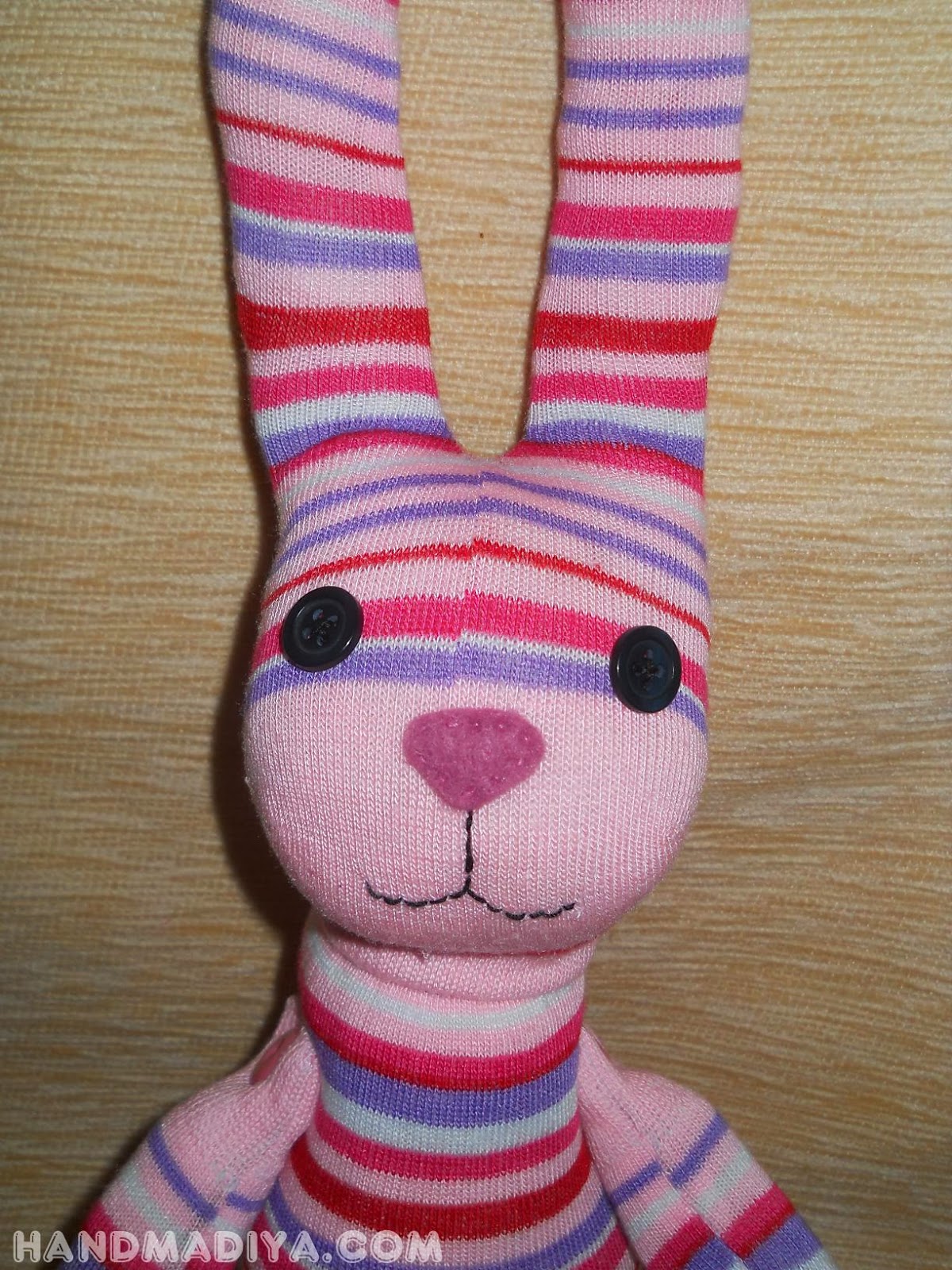 Soft toy Bunny sewn from socks. DIY step-by-step tutorials