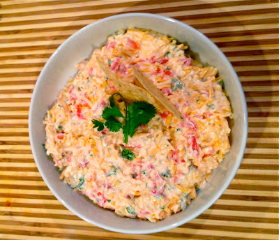 Homemade low calorie pimento cheese