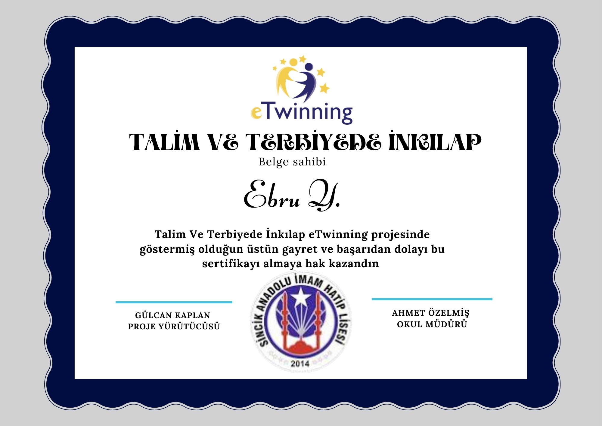 Ve sertifika zamanı...