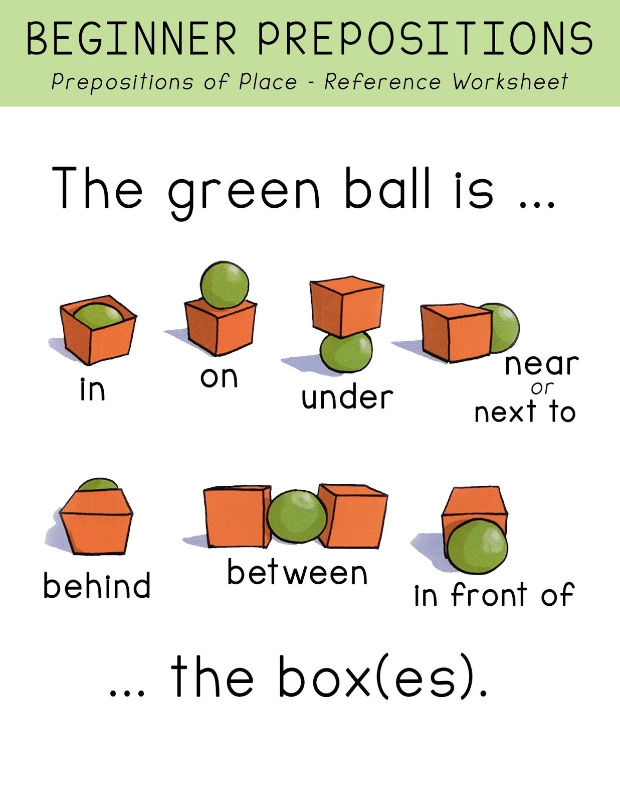 Prepositions of place worksheet adults image