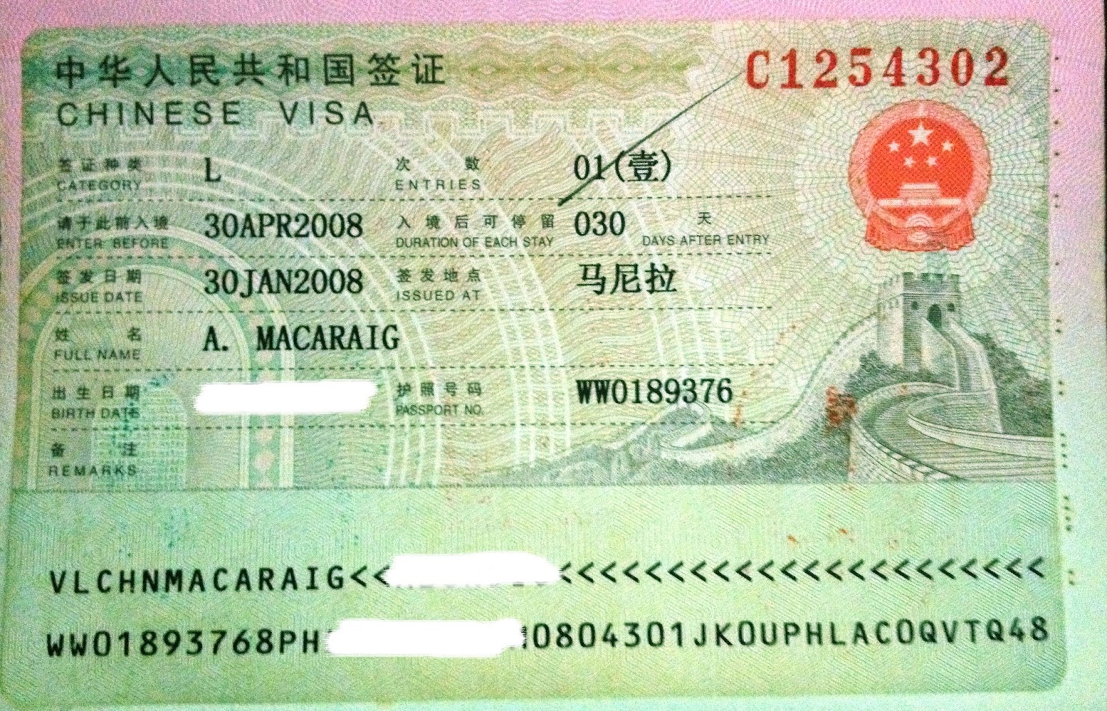 Entry visa. Энтри виза. Китайская виза. Chinese visa. Визы азиатских стран.