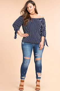 blusas rayadas para gorditas