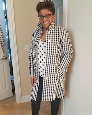 gingham trench coat