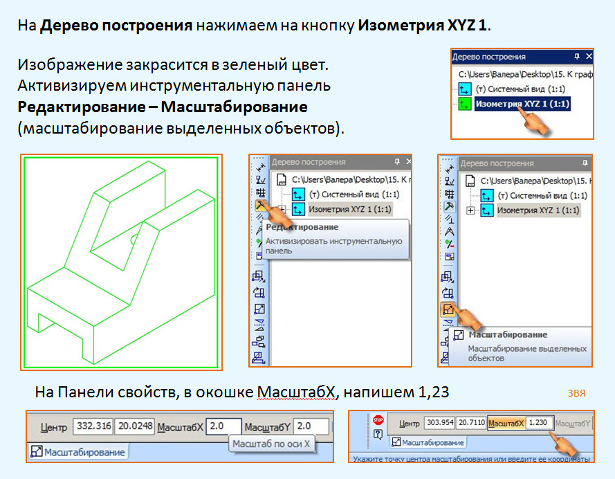 масштабирование по осям