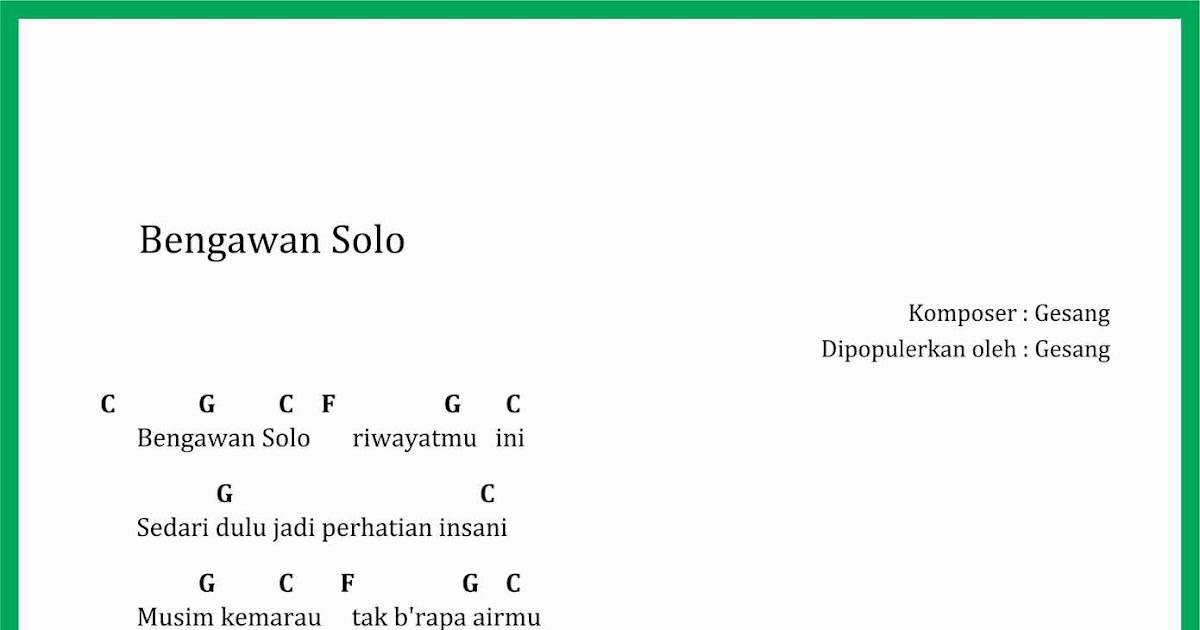 Chord Lagu Bengawan Solo - SEPUTAR MUSIK