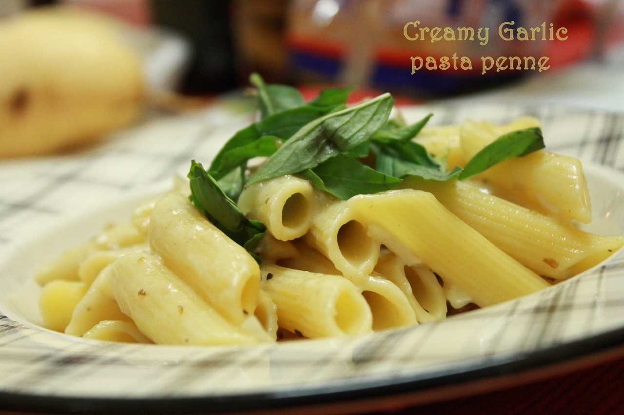 Catatan harian dunia masakan Creamy garlic pasta penne