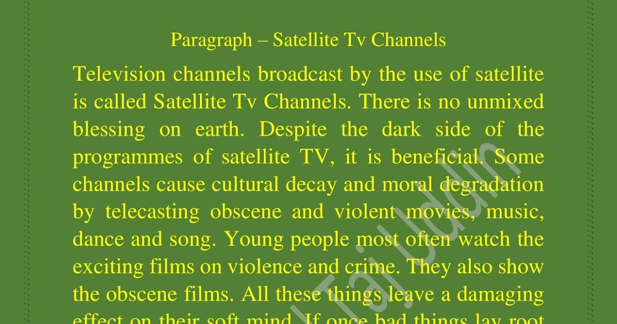 Paragraph Satellite Tv Channels
