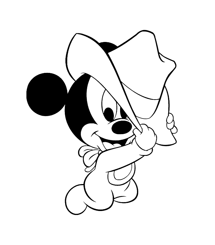 Cute Baby Mickey Mouse Coloring Pages Kids Coloring Pages