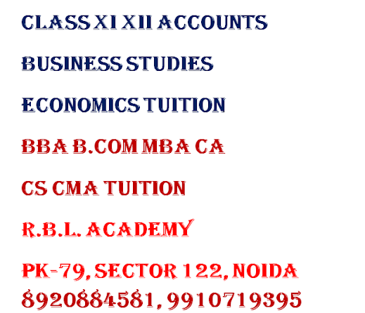 Best coaching, online tutor home tuition, online coaching, Project and assignment solutions for all subjects of Class 11 and 12 Accounts, Business Studies and economics. Online tuition for BBA, B.Com, MBA, CA, CS and CMA all subjects Financial management, Cost Accounting, Management Accounting, Corporate Finance, Business Statistics, Economics, Income Tax, Financial Accounting, Operation Research, Operation Management, Business Statistics, Investment Management, Security analysis and Portfolio Management, Corporate Accounting, Research methodology, Corporate tax Planning, Strategic Financial Management, Advance Cost Accounting, Financial Derivatives and all other subjects as per requirement of students are also offered.