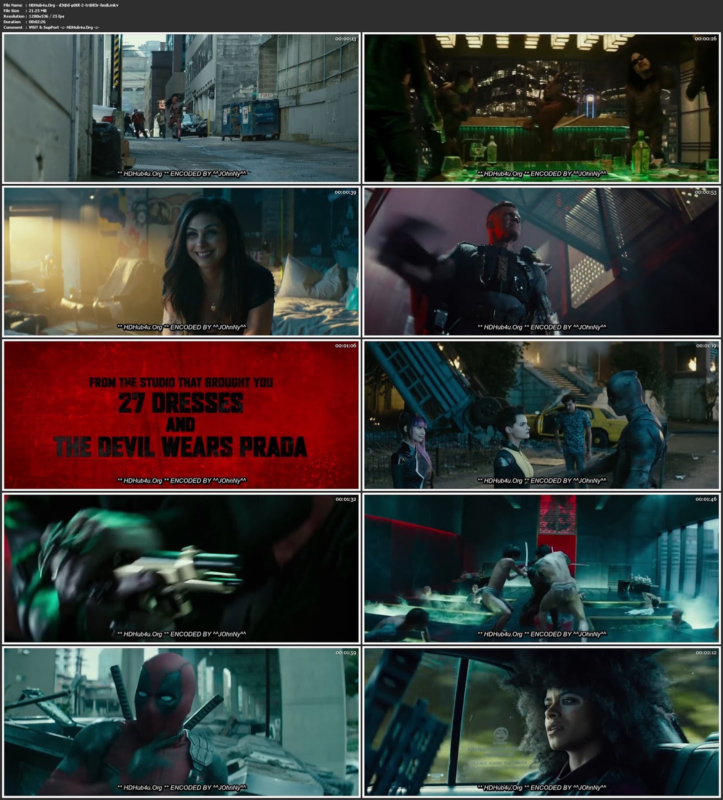 Deadpool 2 (2018) Official Hindi Trailer 720p HDRip 20MB Download