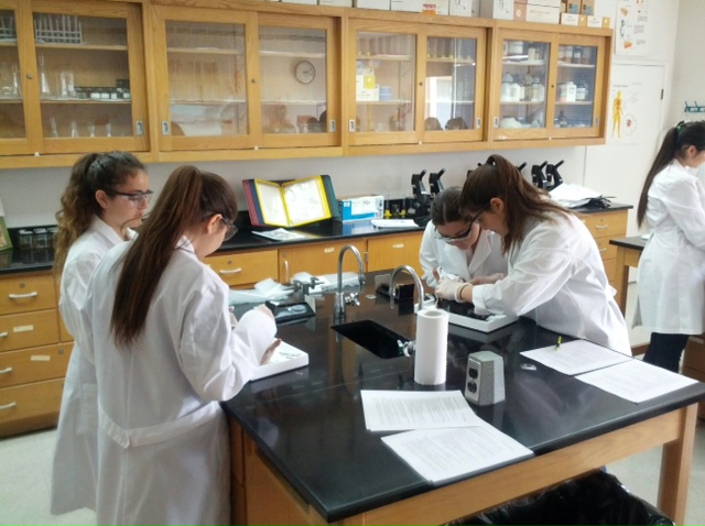 Armenian Mesrobian School: BIOLOGY CLASS WORKING IN THE SCIENCE LAB