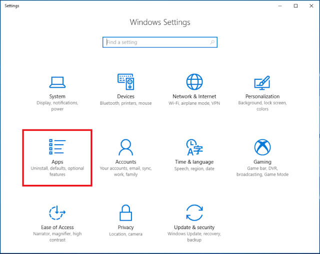 Apps & Features Windows 10
