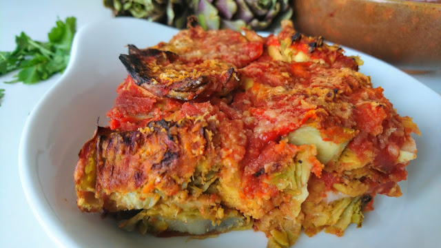 porzione parmigiana carciofi vegan
