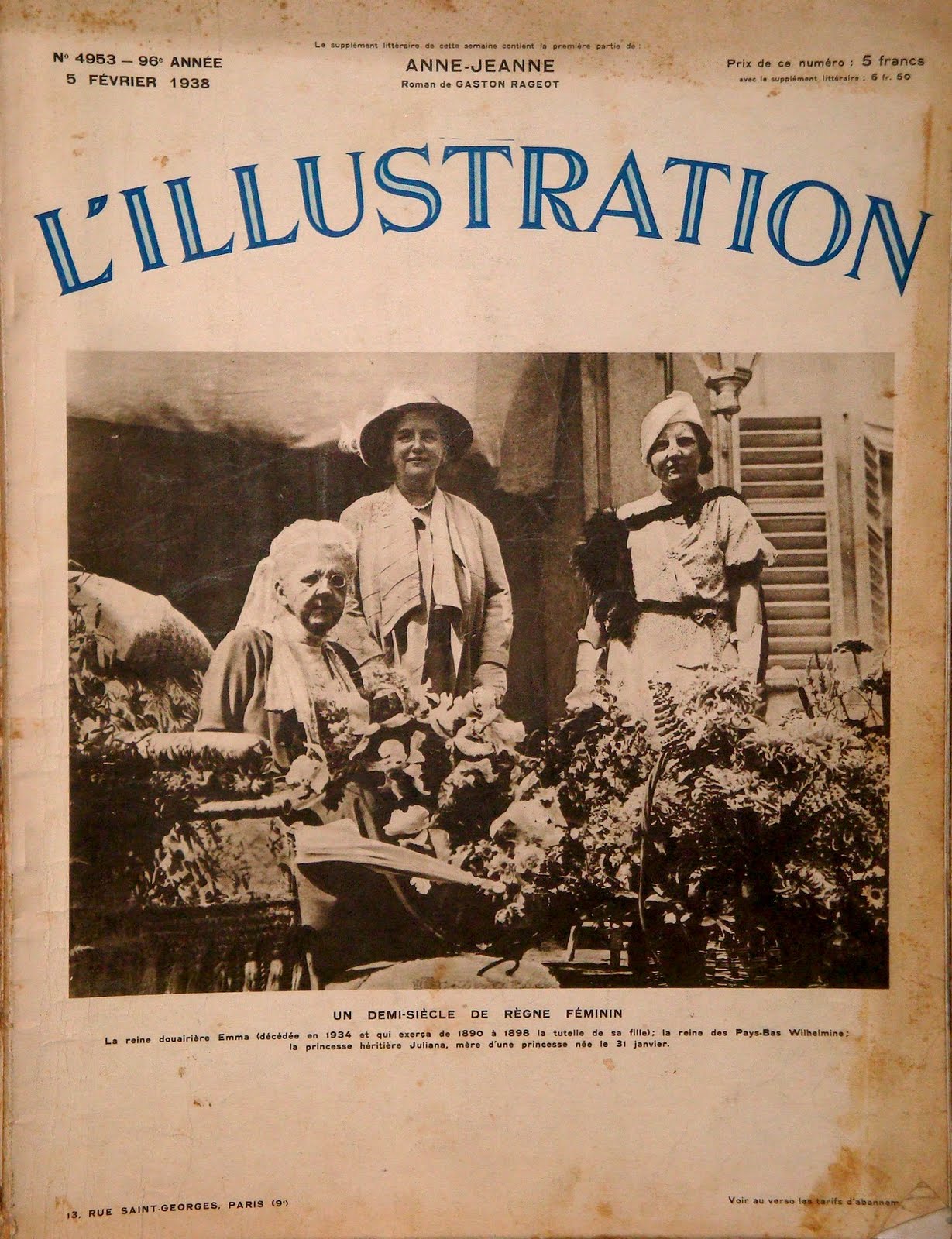 ParisPointGriset: "L'Illustration" - Année 1938 - January/July