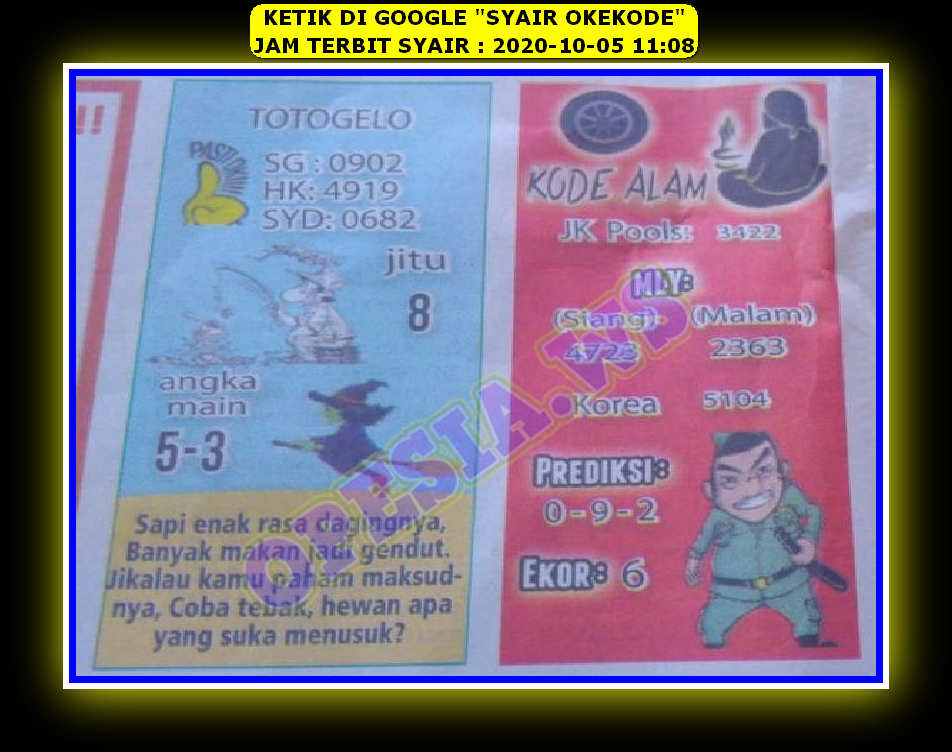 1 New Message Kode Syair Sydney 5 Oktober 2020 Forum Syair Togel Hongkong Singapura Sydney