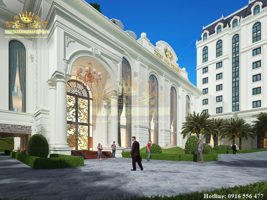 Hình ảnh: Cách sử dụng chất liệu hợp lý của thiết kế khách sạn nhà hàng 4 sao Thiên Nga
