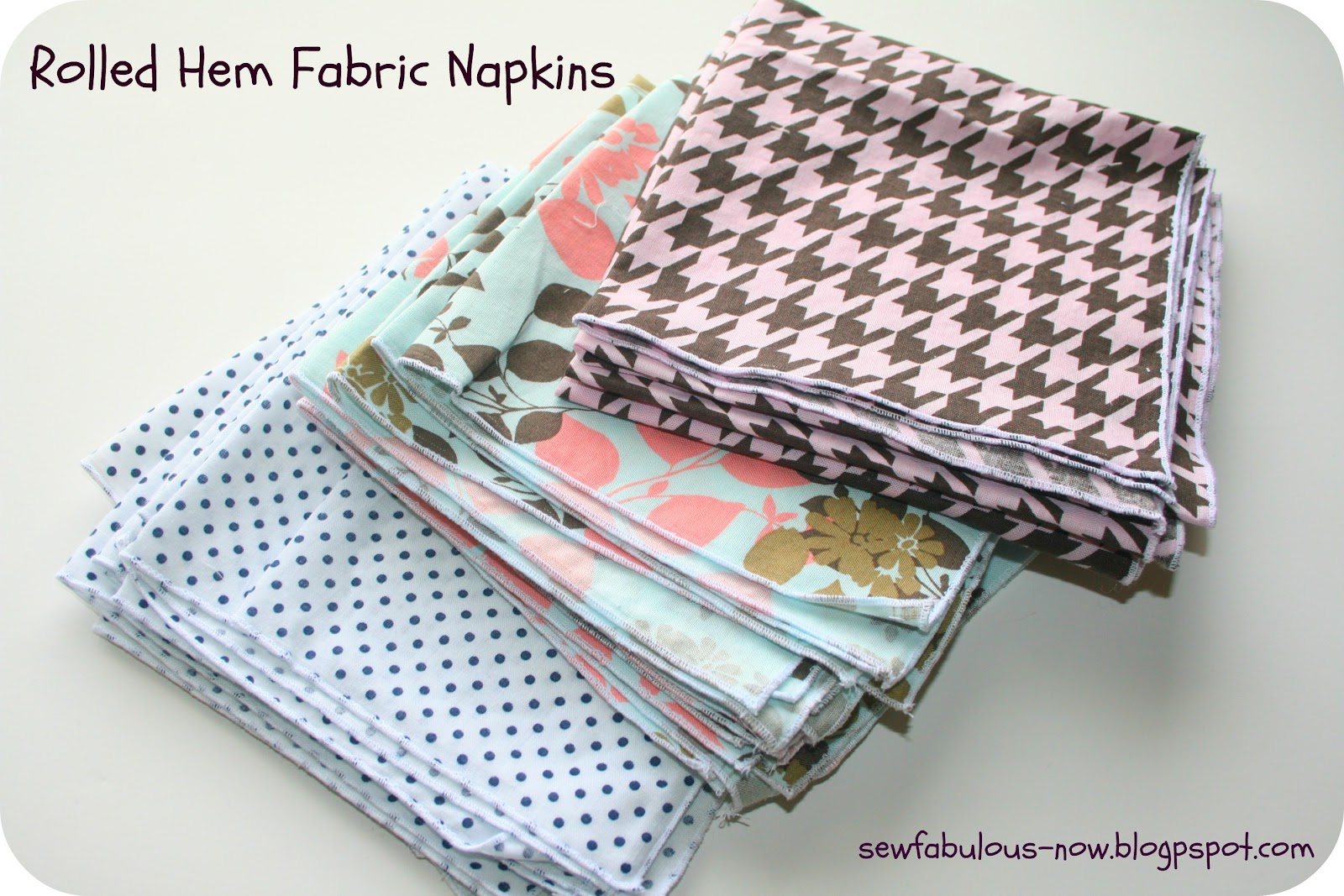 Sew Fabulous Rolled Hem Fabric Napkins