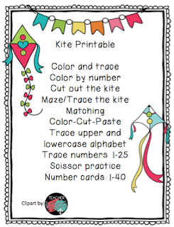 Kite Printable ~ Preschool Printables