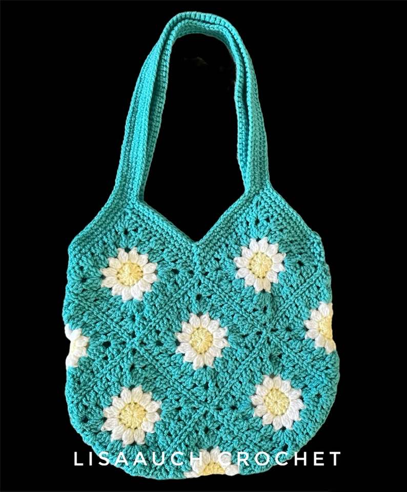 Crochet bag granny square design - Folksy